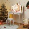 MDF and Acrylic Kids Vanity Set with Tri-Fold Mirror, LED Lights and Storage